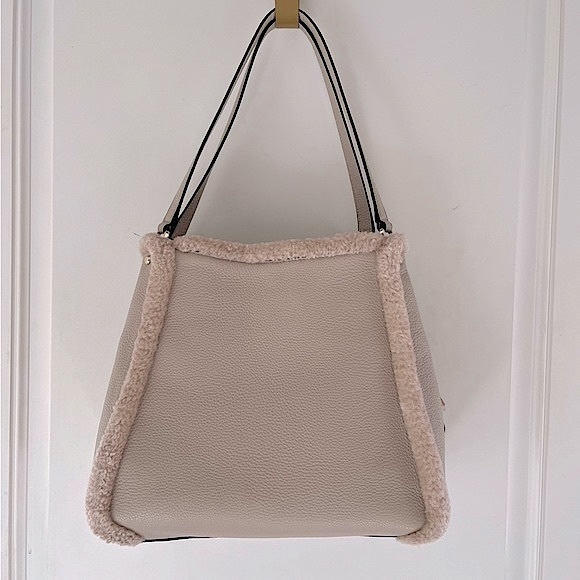 NEW kate spade Leila leather & sherpa triple compartment shoulder bag - Picture 7 of 11
